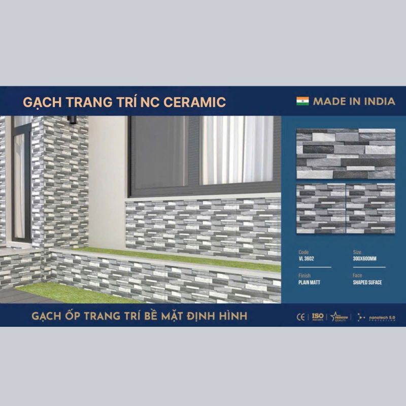 Gạch ốp tường Ấn độ kích thước 30x60 VL3602